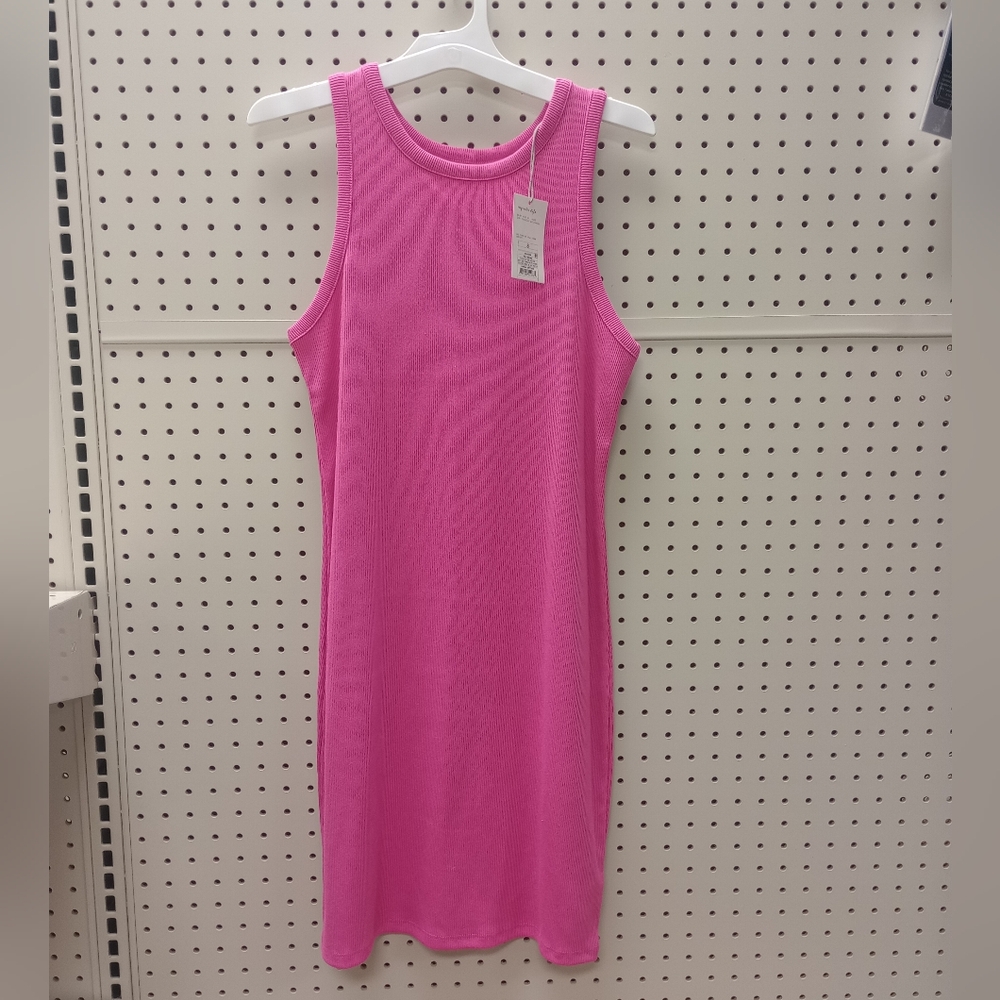 New! A New Day Pink Ribbed Tank Dress – Pink - Size Small